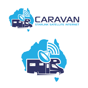 Caravan Starlink Satellite Internet | Logo Design by Logo of god