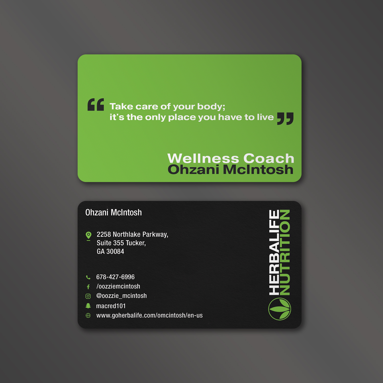 Visitenkarten-Design von Vishwa Basnayake für Herbalife Nutrition | Design #28914177