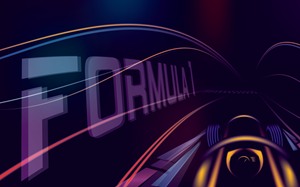 Formula One themed vector poster / postcard | Graphic Design by Dalour Hossen