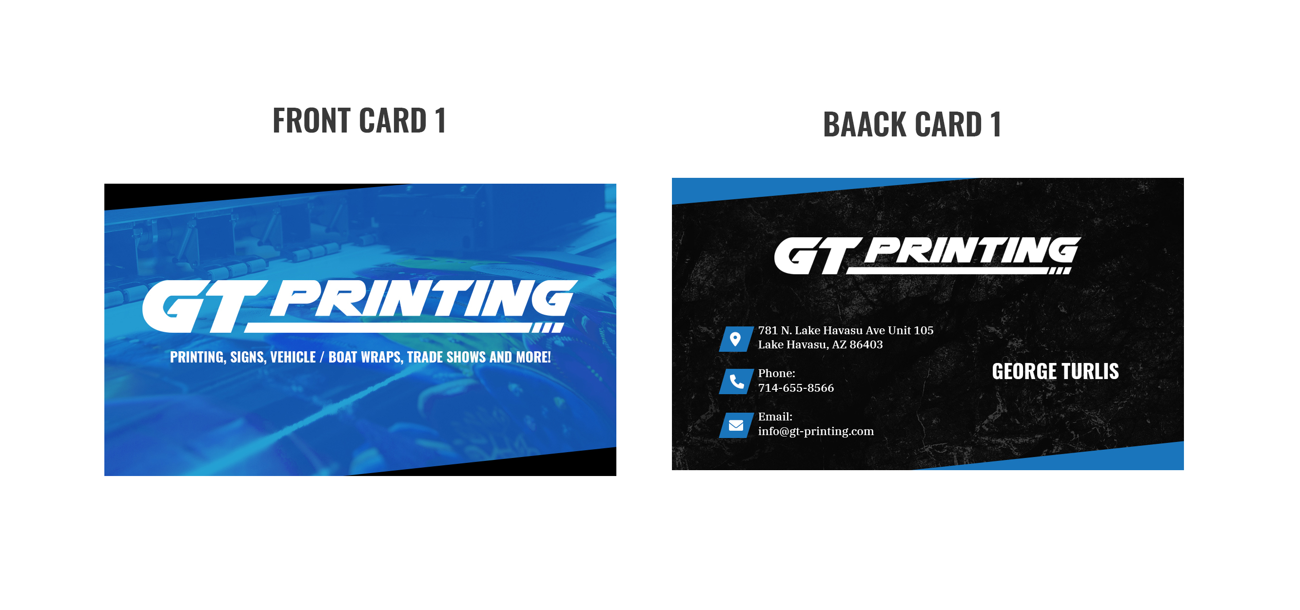 Business Card Design by MAHABA for GT Printing | Design #28921878
