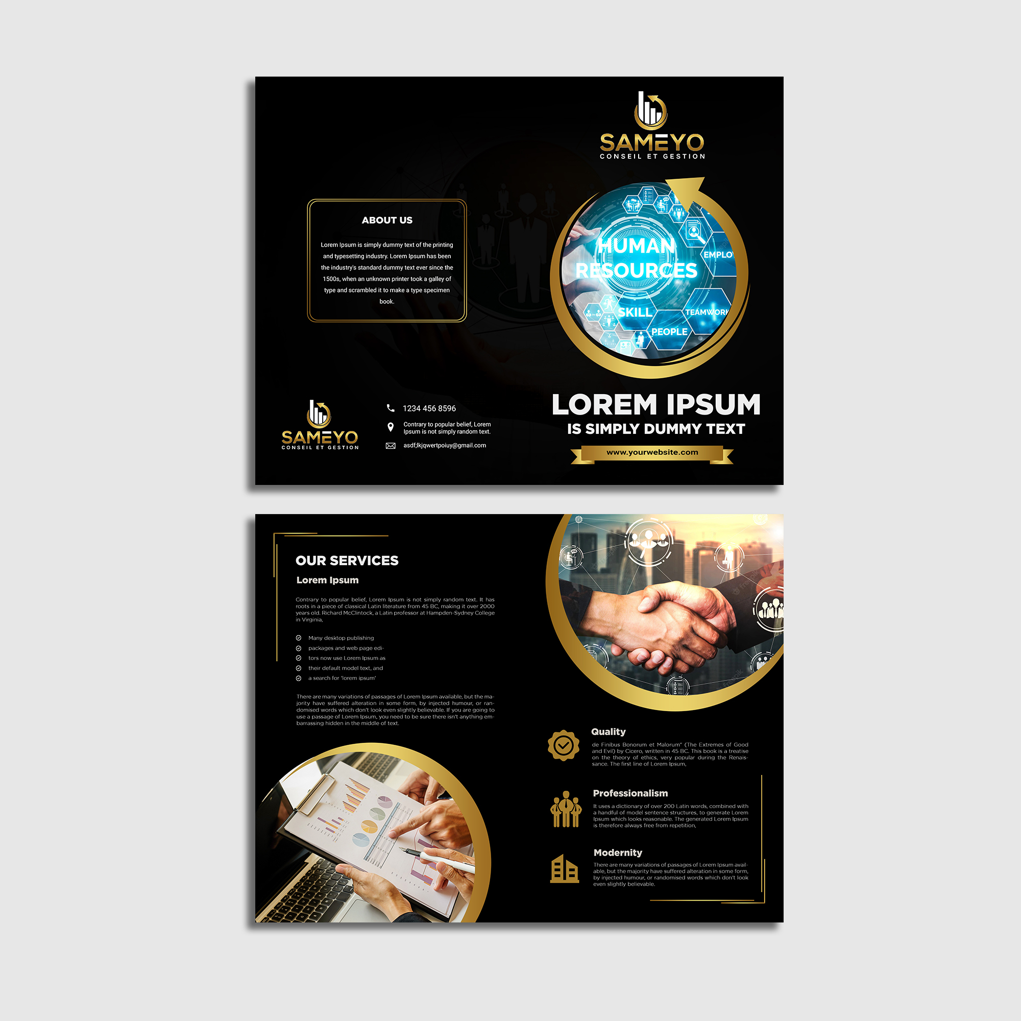 Brochure Design by Design Motion for SAMEYO Conseil et Gestion  | Design #28926619