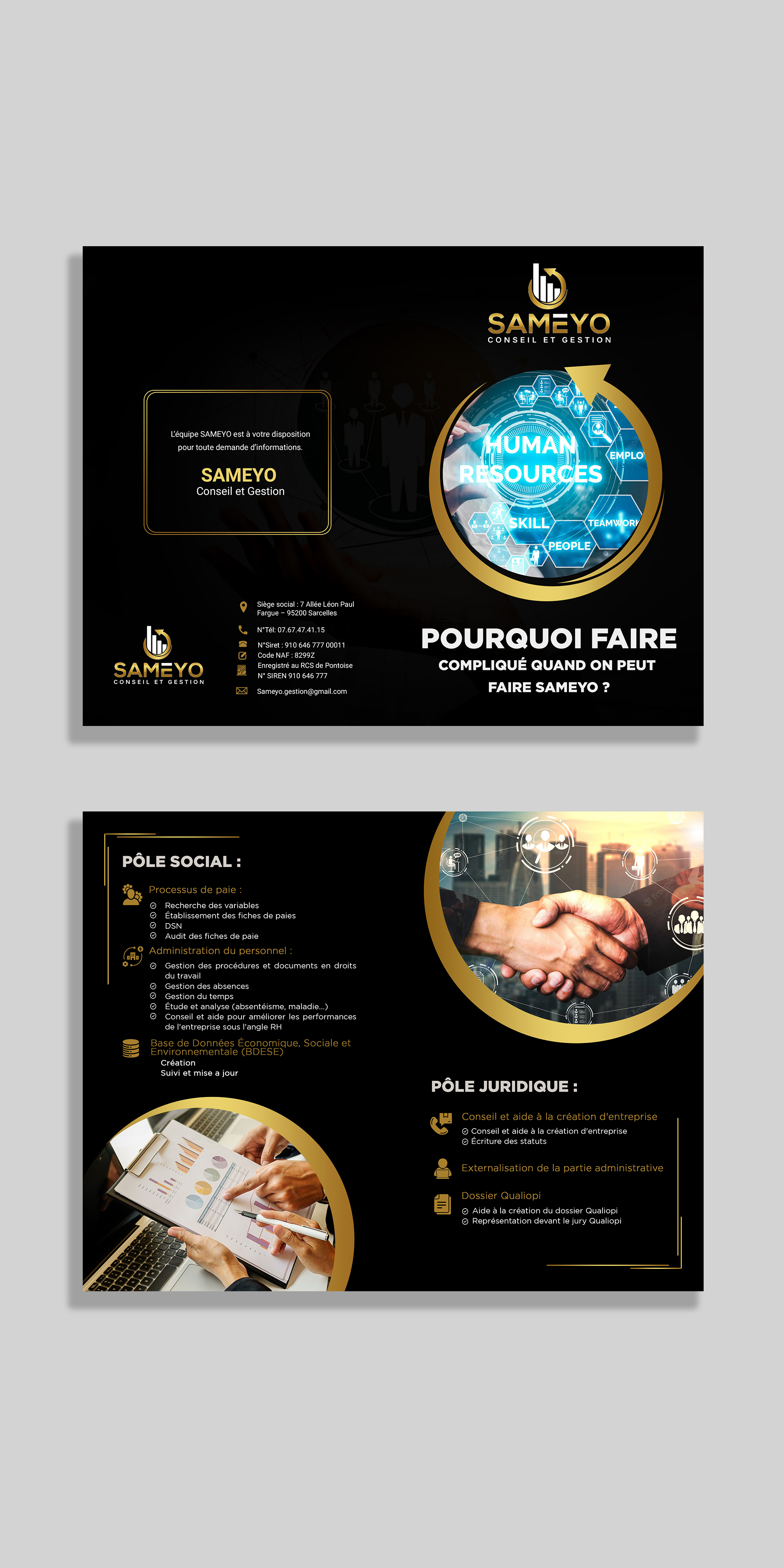 Brochure Design by Design Motion for SAMEYO Conseil et Gestion  | Design #28980673