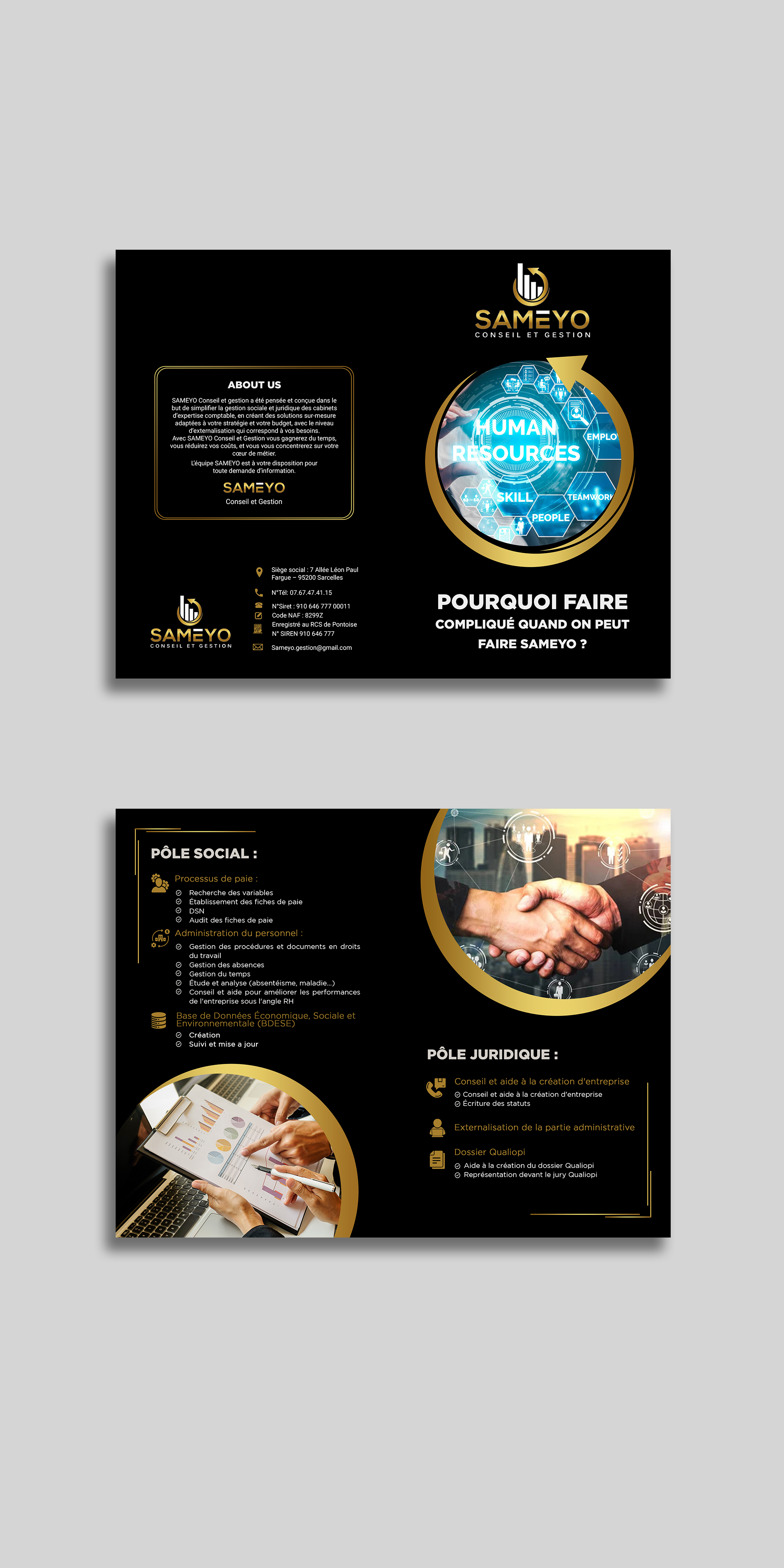 Brochure Design by Design Motion for SAMEYO Conseil et Gestion  | Design #28987531