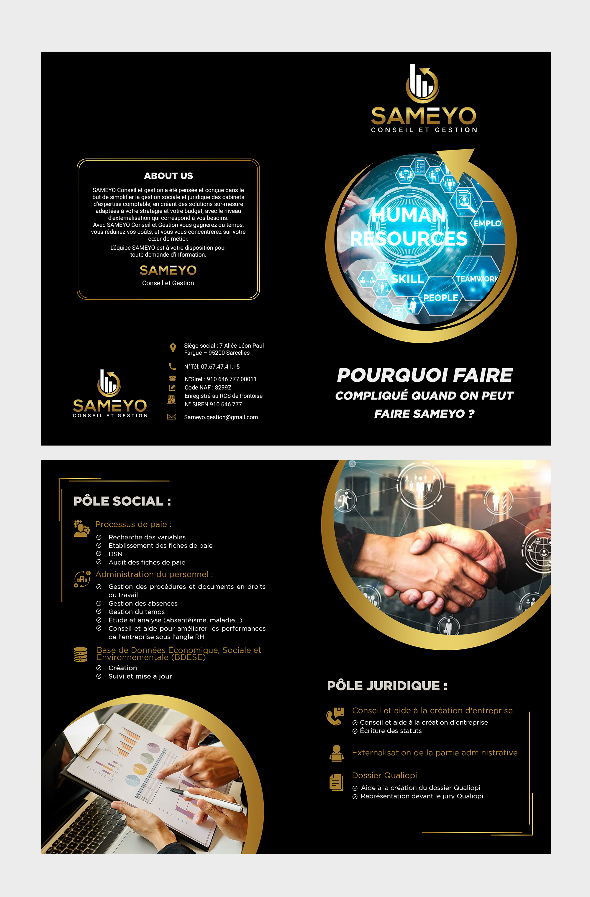 Brochure Design by Design Motion for SAMEYO Conseil et Gestion  | Design #28992312
