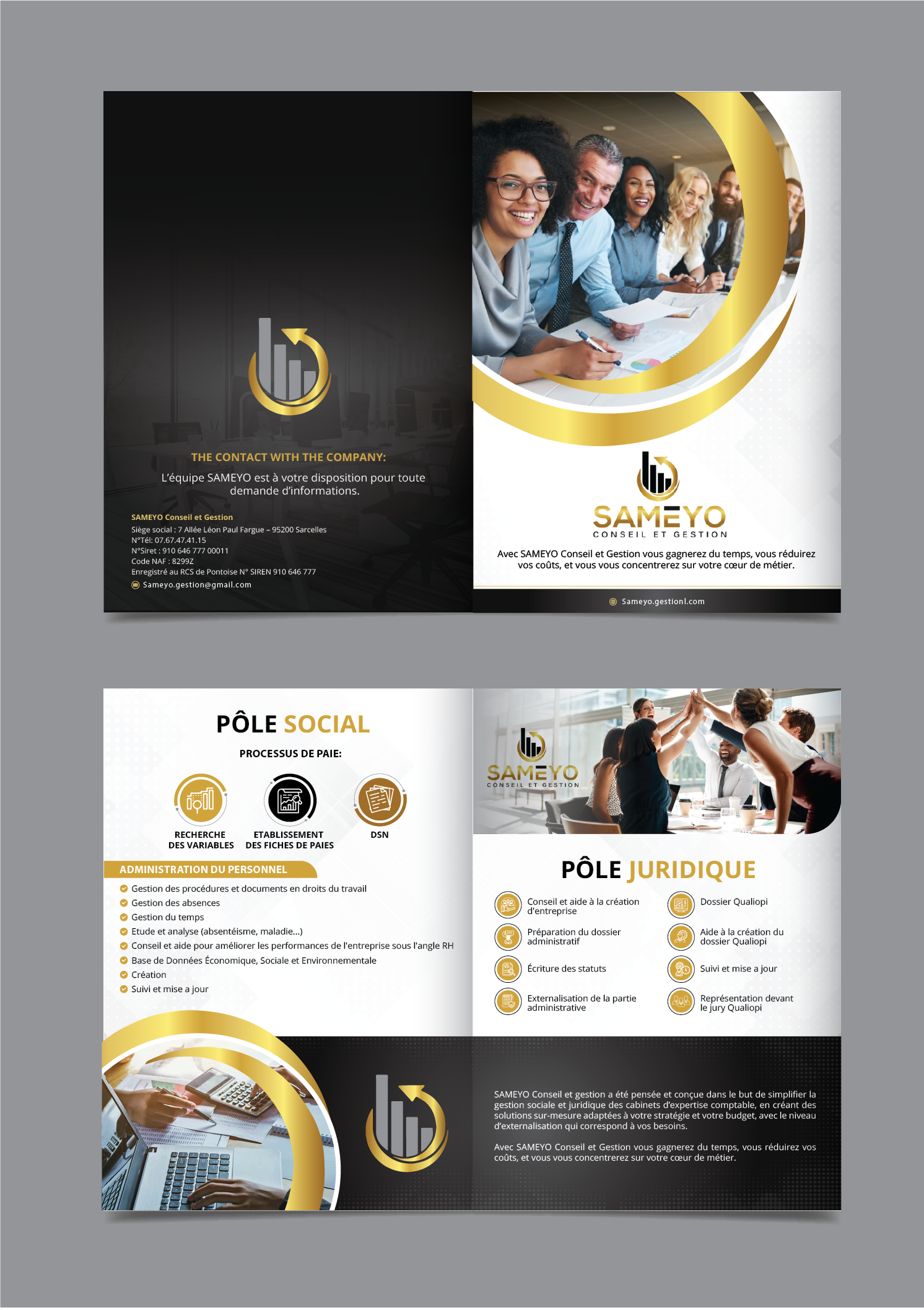 Brochure Design by alex989 for SAMEYO Conseil et Gestion  | Design #28942693