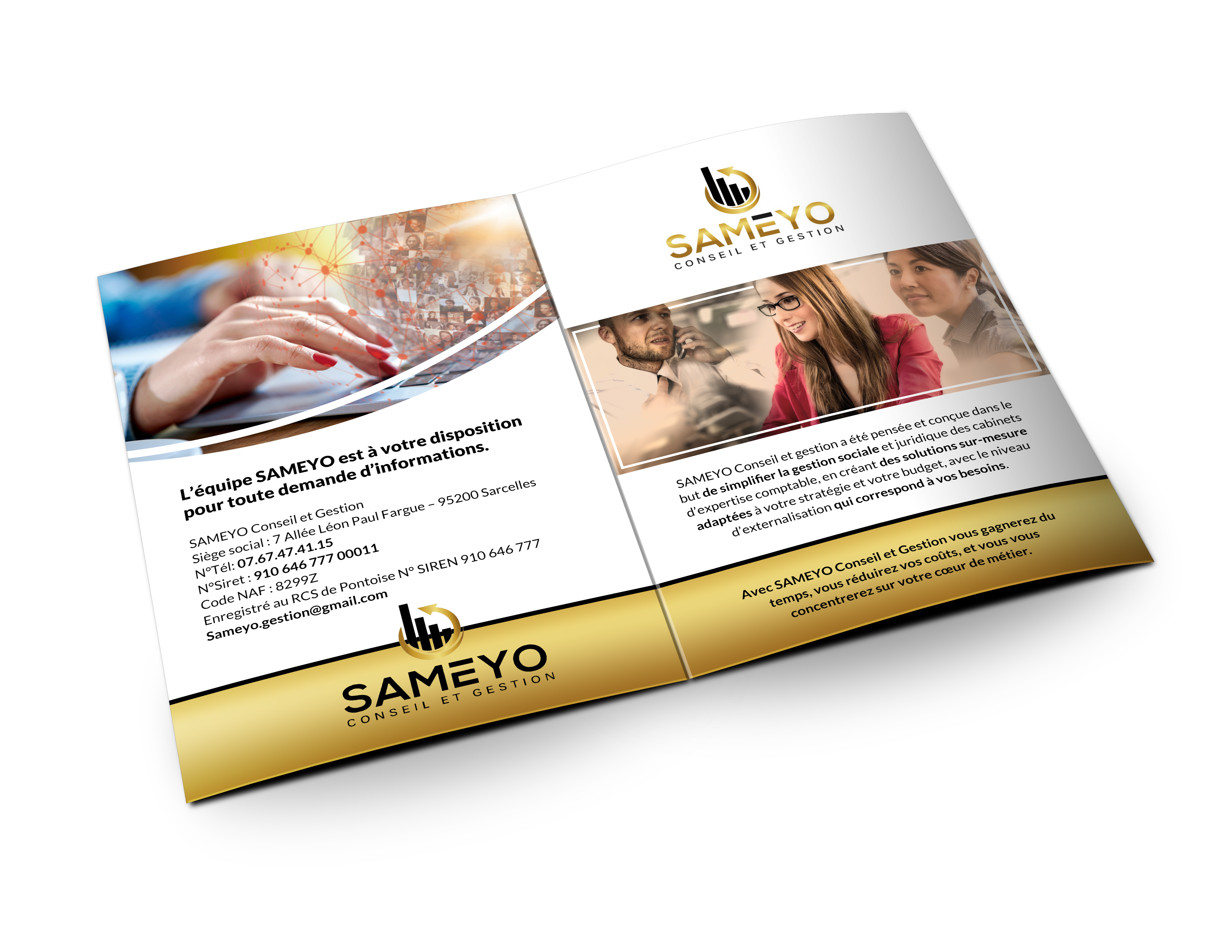 Brochure Design by Hristo Itchov for SAMEYO Conseil et Gestion  | Design #28934508