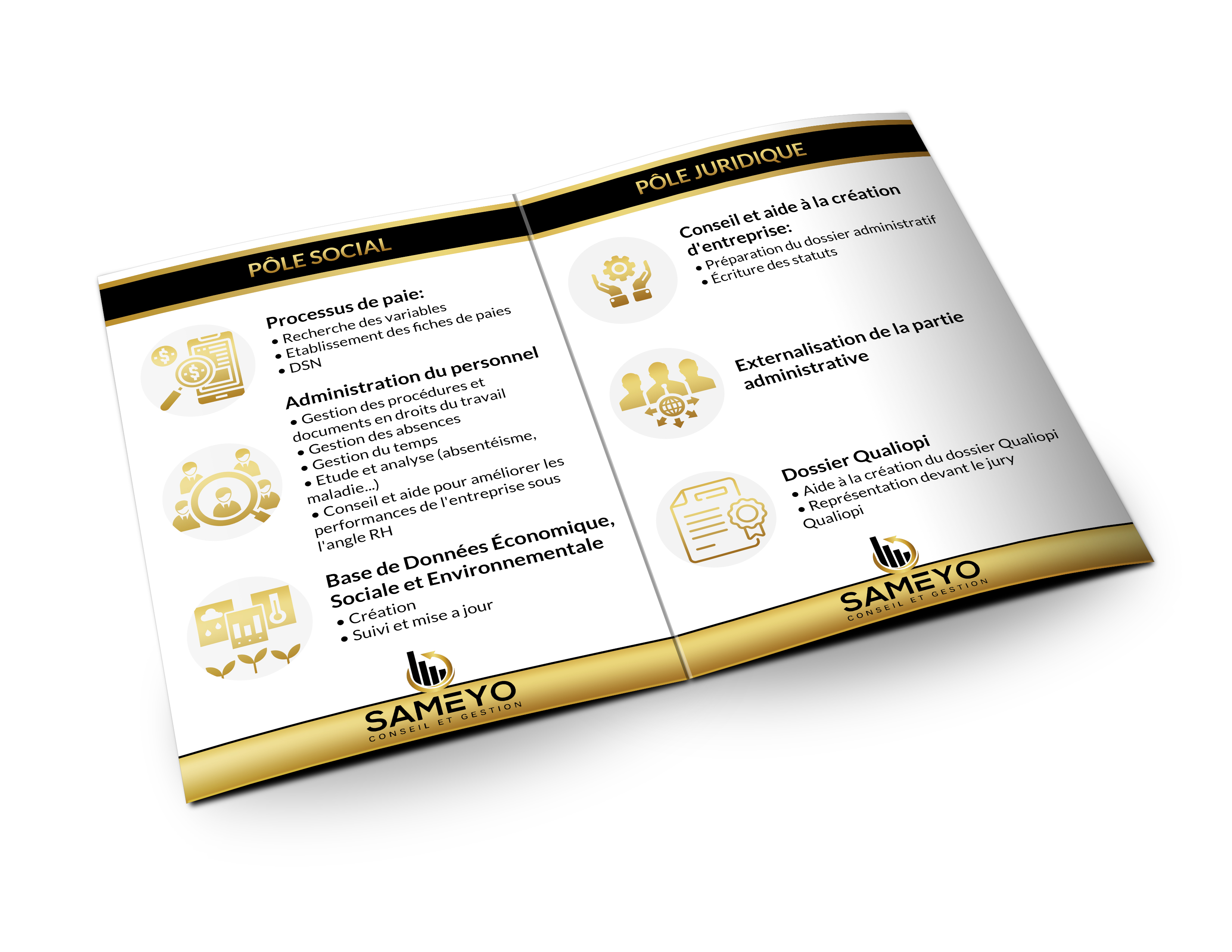 Brochure Design by Hristo Itchov for SAMEYO Conseil et Gestion  | Design #28934509