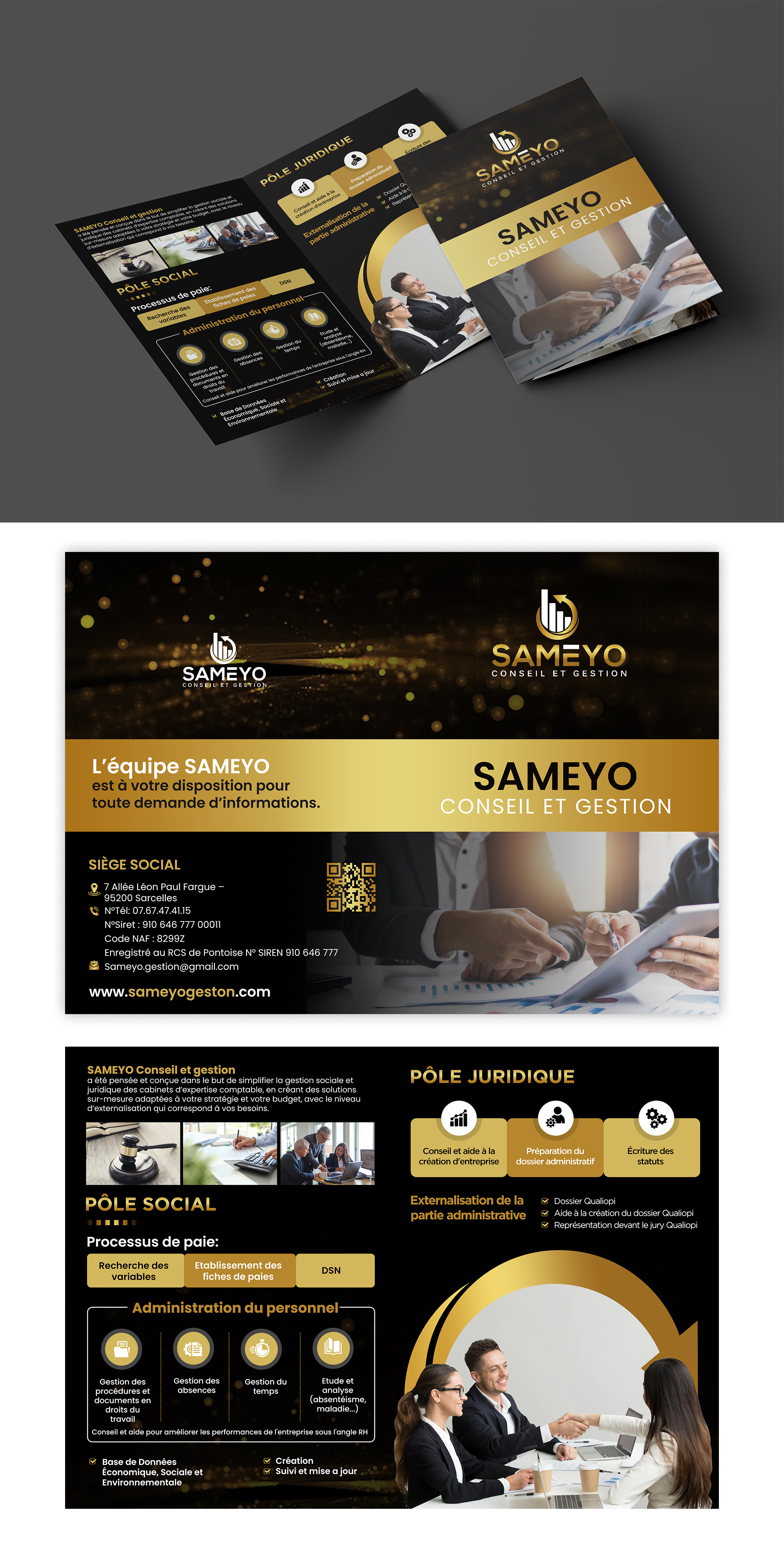 Diseño de Brochure por ZeneFashions para SAMEYO Conseil et Gestion  | Diseño #28948562