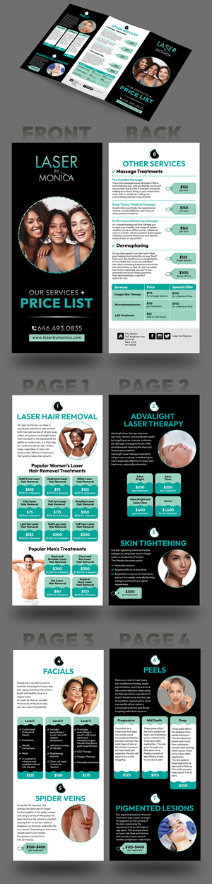 Diseño de Brochure por afelidesigns para Laser by Monica | Diseño #28956923
