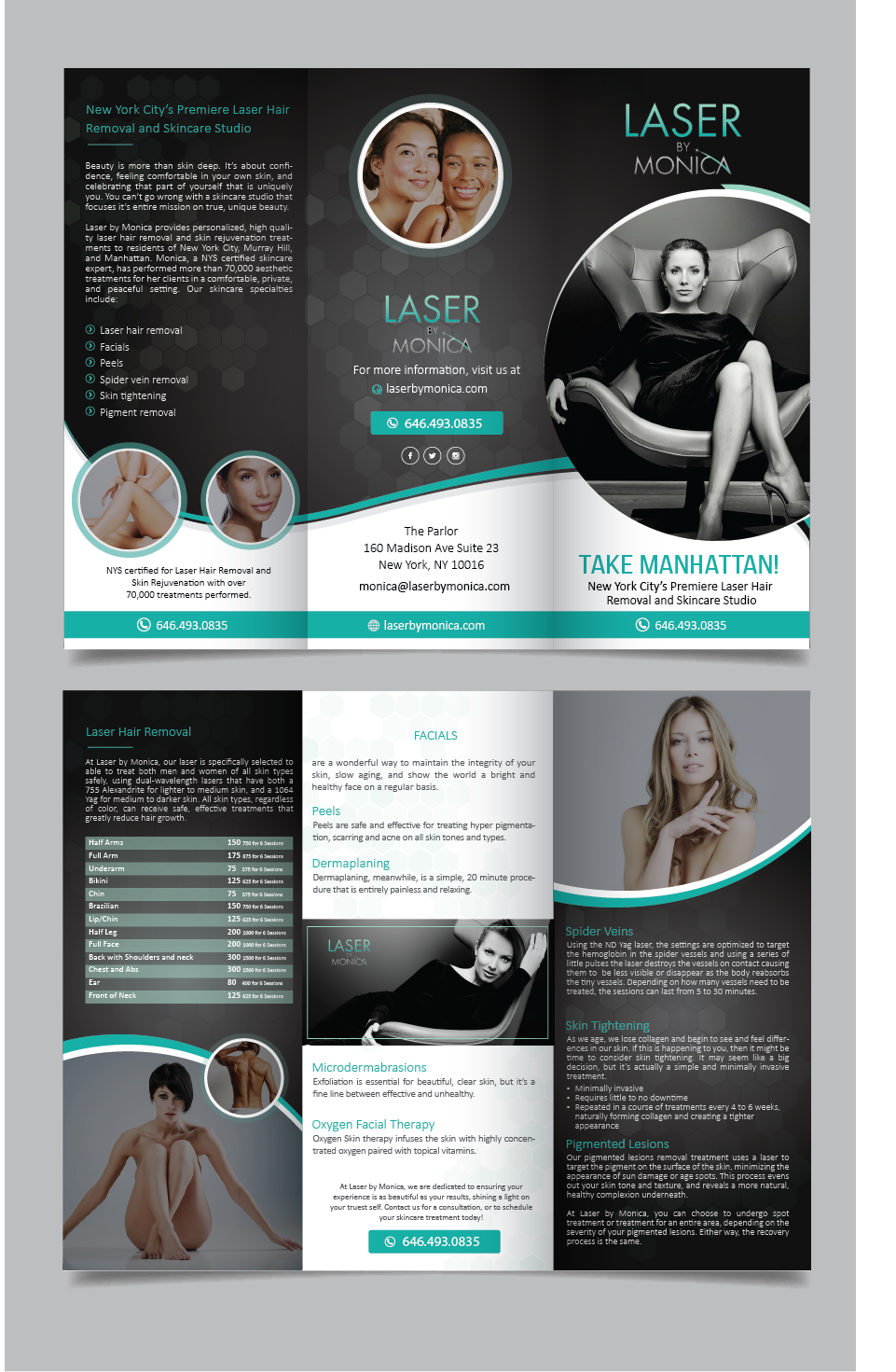 Brochure Design by alex989 for Laser by Monica | Design #28962207