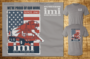 LIGHT GRAY TEE W/RED INK IMI - EMPLOYEE SHIRTS | T-shirt Design by CoffeeBreak88