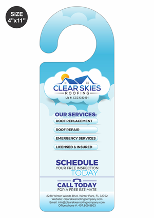 Roofing company needs a door hanger designed. | Flyer Design by M. Rizwan