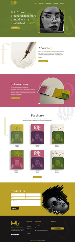 Squarespace website build: Folly literary annual (initial design work supplied) | Web-Design von sai.designer87