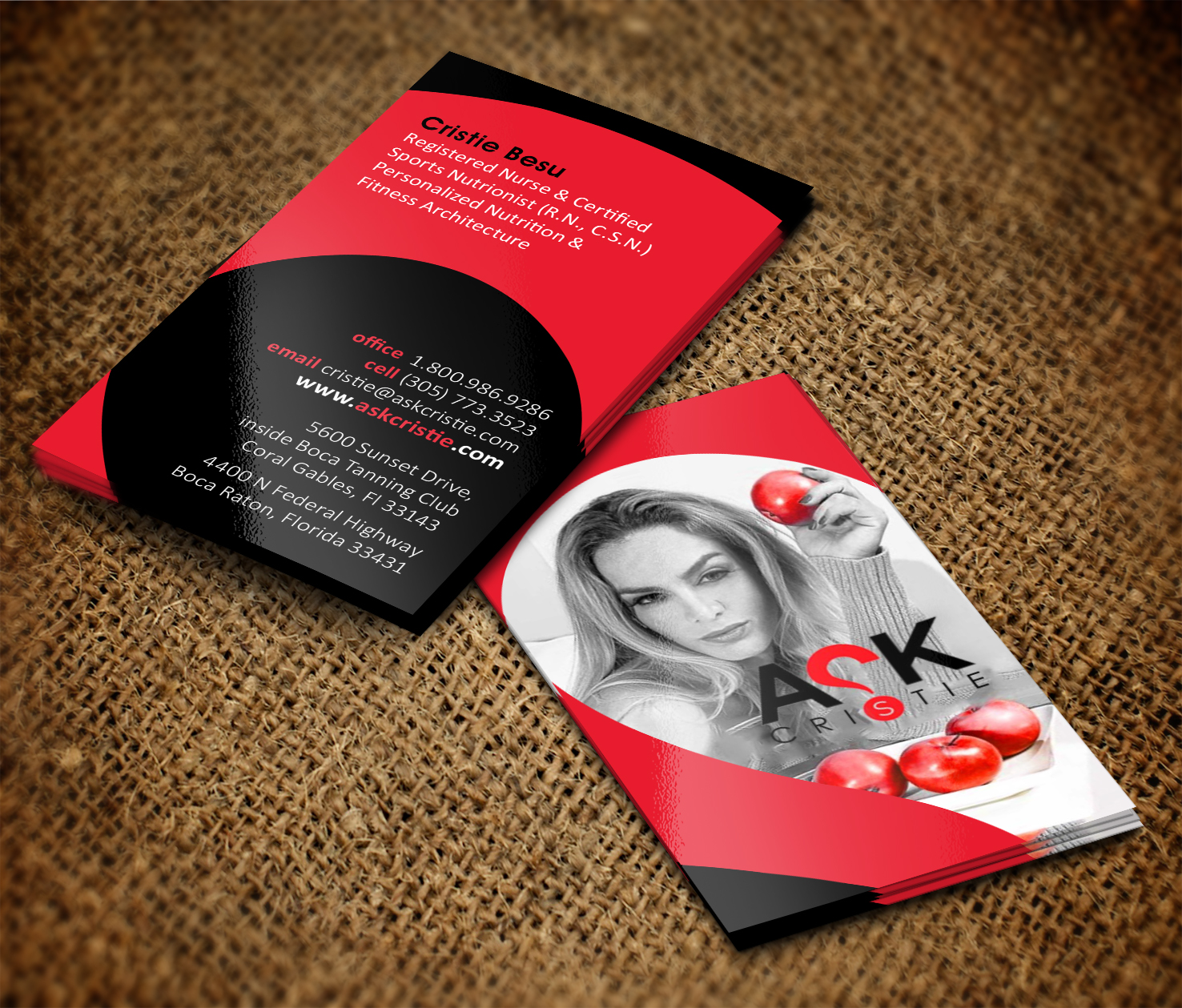 Business Card Design by pecas for Eat Me Guilt Free Inc | Design #3124517