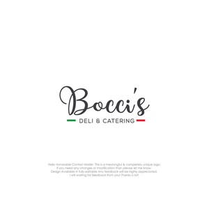 Logo Design by LogoEon for Bocci’s Deli & Catering  | Design: #28942423