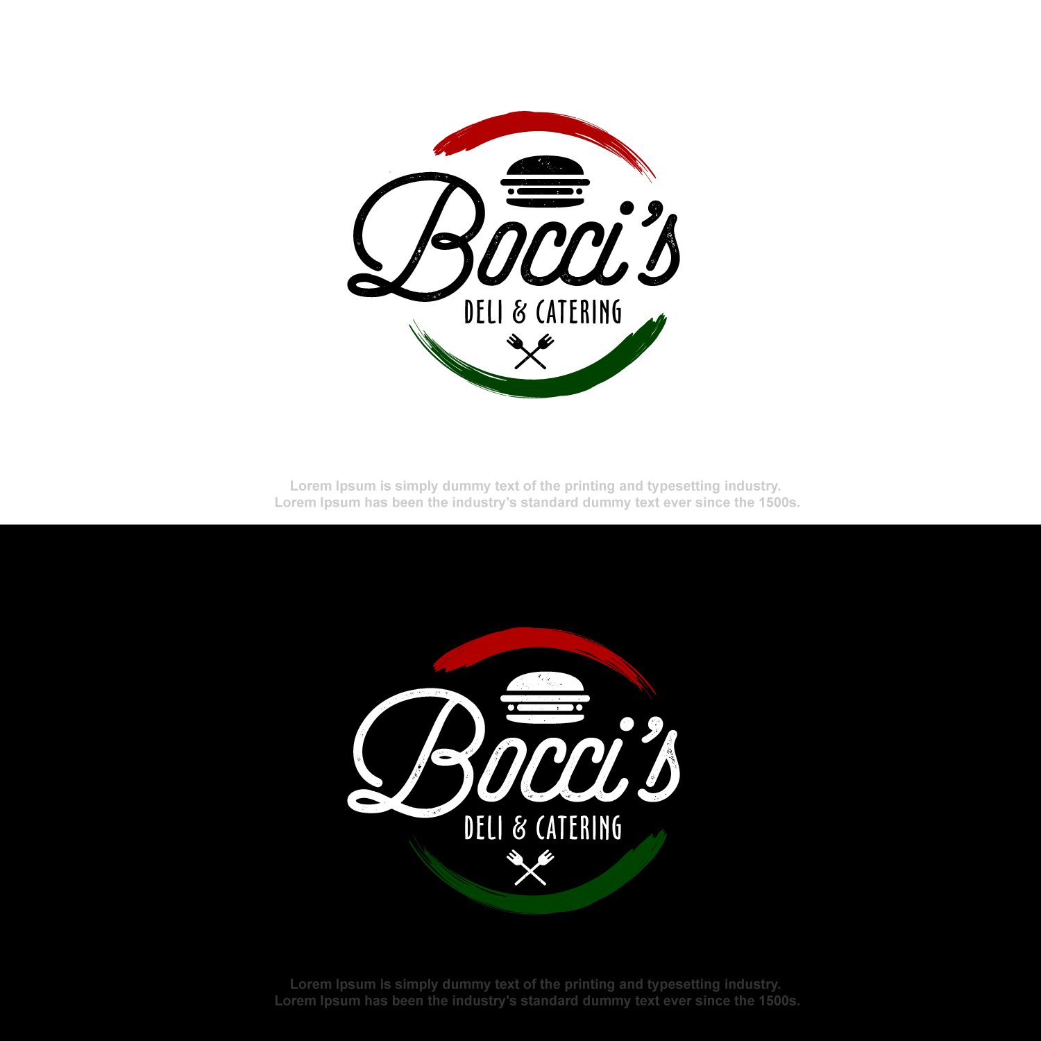 Logo Design by Revolt Team for Bocci’s Deli & Catering  | Design #28947444