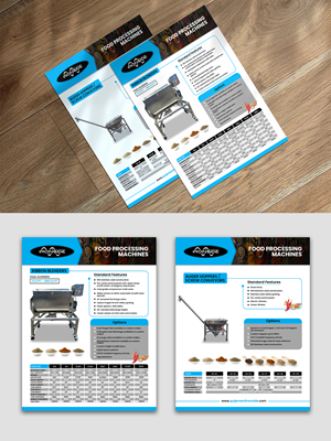 PDF flyer for our companies' two main products: Food processing machines.