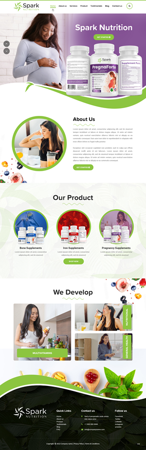 Diseño Web por pb para Spark Nutrition | Diseño: #28955314
