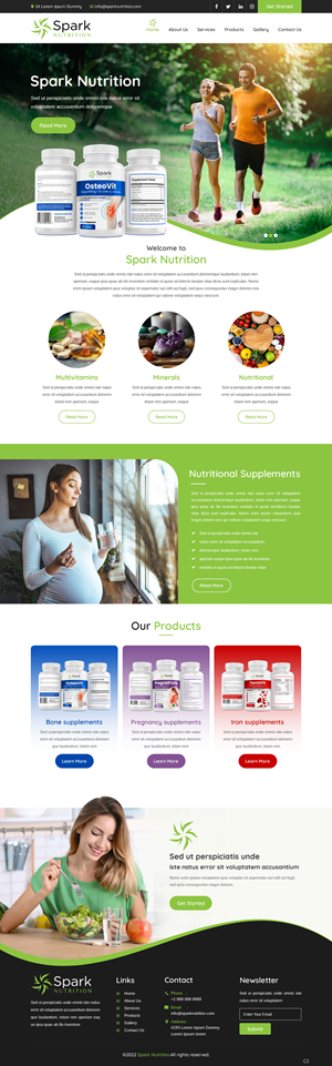 SPARK NUTRITION WEBSITE DESIGN | Web-Design von pb
