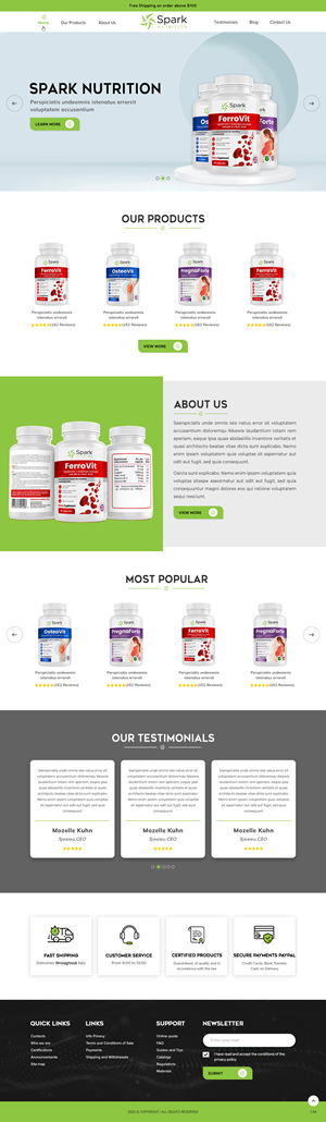 Diseño Web por pb para Spark Nutrition | Diseño: #28955319