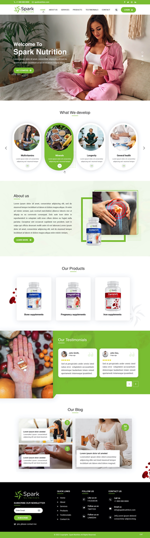 Diseño Web por pb para Spark Nutrition | Diseño: #28955324