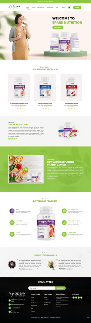 Diseño Web por pb para Spark Nutrition | Diseño: #28955328