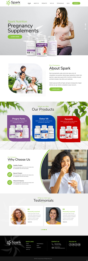 Diseño Web por pb para Spark Nutrition | Diseño: #28955331