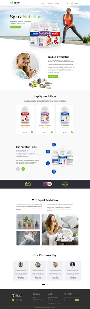 Web-Design von *mary für Spark Nutrition | Design #28955934