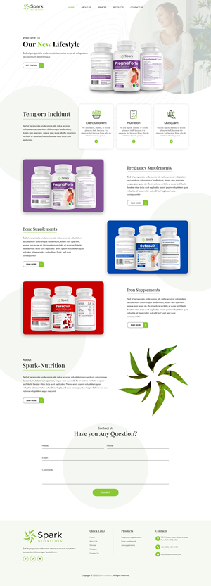 Web-Design von sai.designer87 für Spark Nutrition | Design #28955095