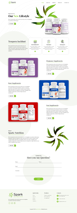 Diseño Web por sai.designer87 para Spark Nutrition | Diseño: #28955096