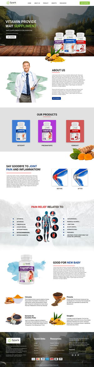 Diseño Web por Adeel Rahman para Spark Nutrition | Diseño: #28955209
