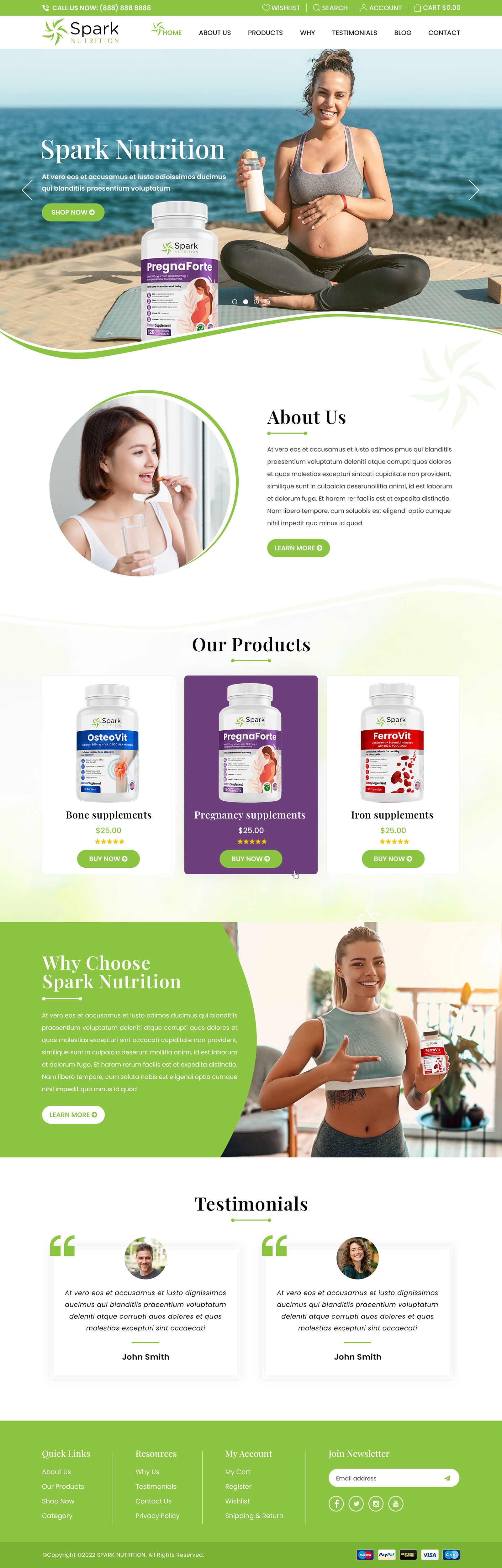 Web Design by Titan Eagle for Spark Nutrition | Design #28954318