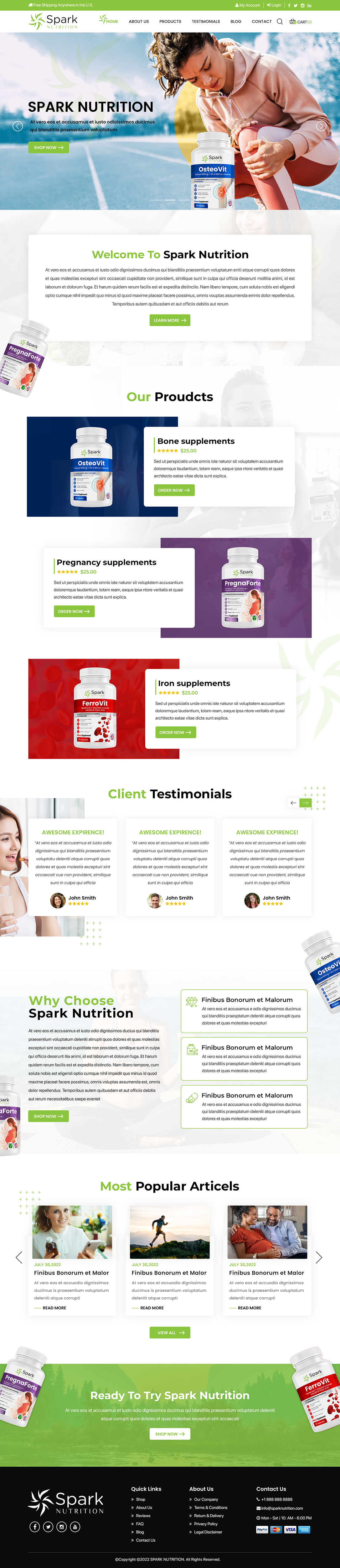 Diseño Web por Titan Eagle para Spark Nutrition | Diseño #28957332