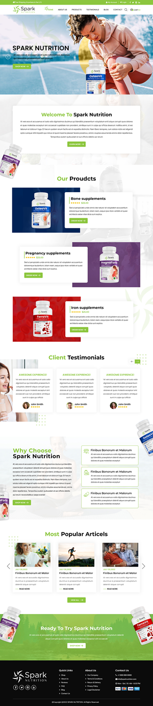 Diseño Web por Titan Eagle para Spark Nutrition | Diseño: #28957332