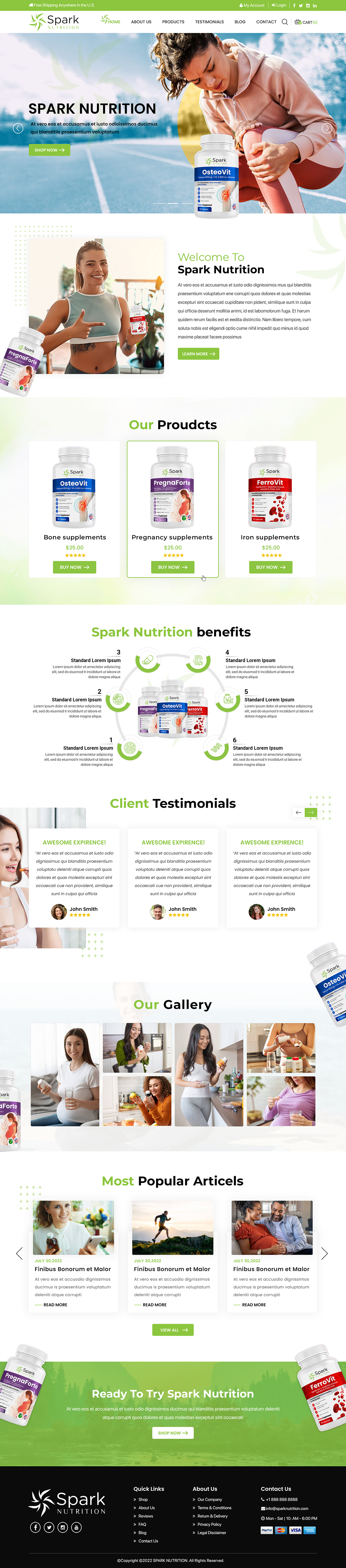 Diseño Web por Titan Eagle para Spark Nutrition | Diseño #28971274