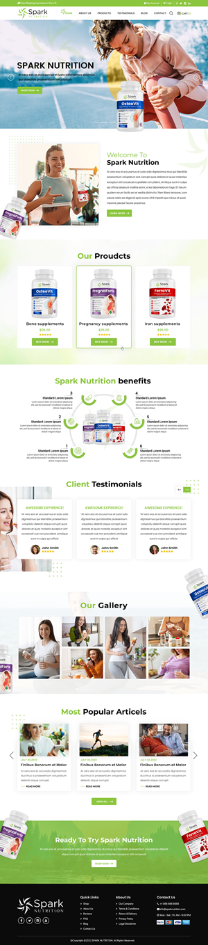 Diseño Web por Titan Eagle para Spark Nutrition | Diseño: #28971274