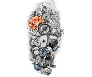 My life in Black & White Torso Tattoo Piece | Tattoo-Design von Jezzus