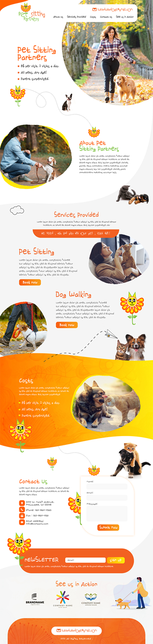 Playful Website Design Needed Pet Sitting and Dog Walking Business | Web Design by MAHABA