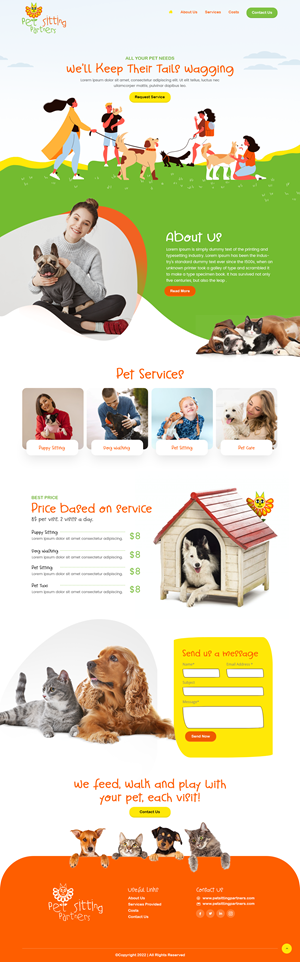 Playful Website Design Needed Pet Sitting and Dog Walking Business | Diseño Web por nzdesigners