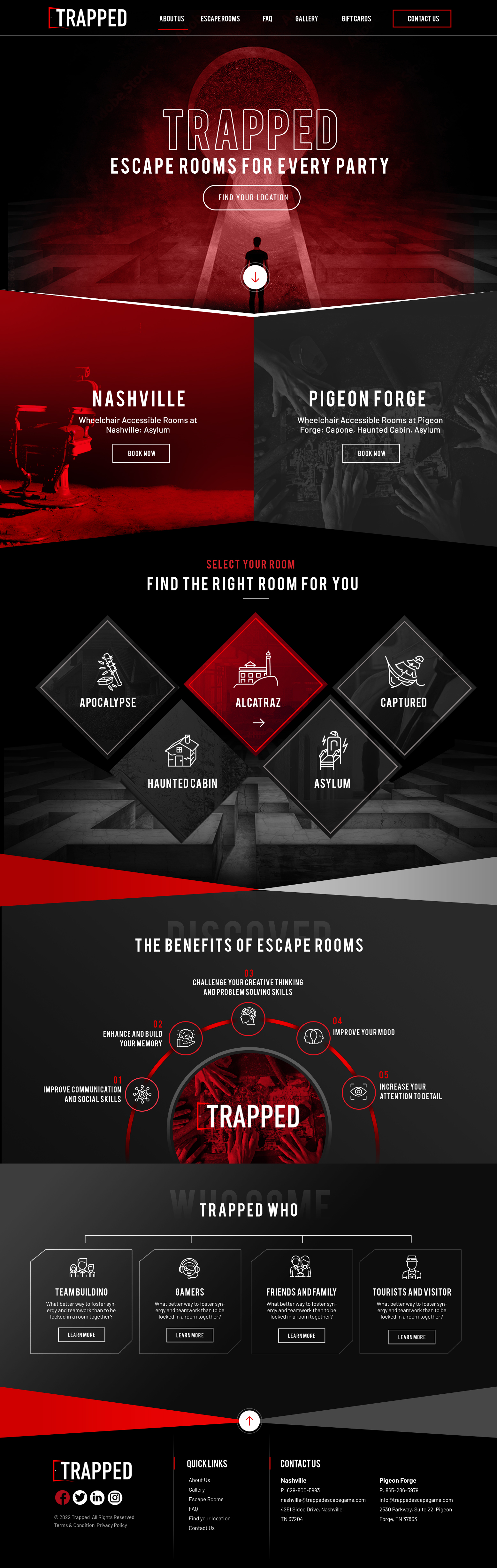 Web Design by Blue Sparrow for Trapped Escape Game | Design #28964520