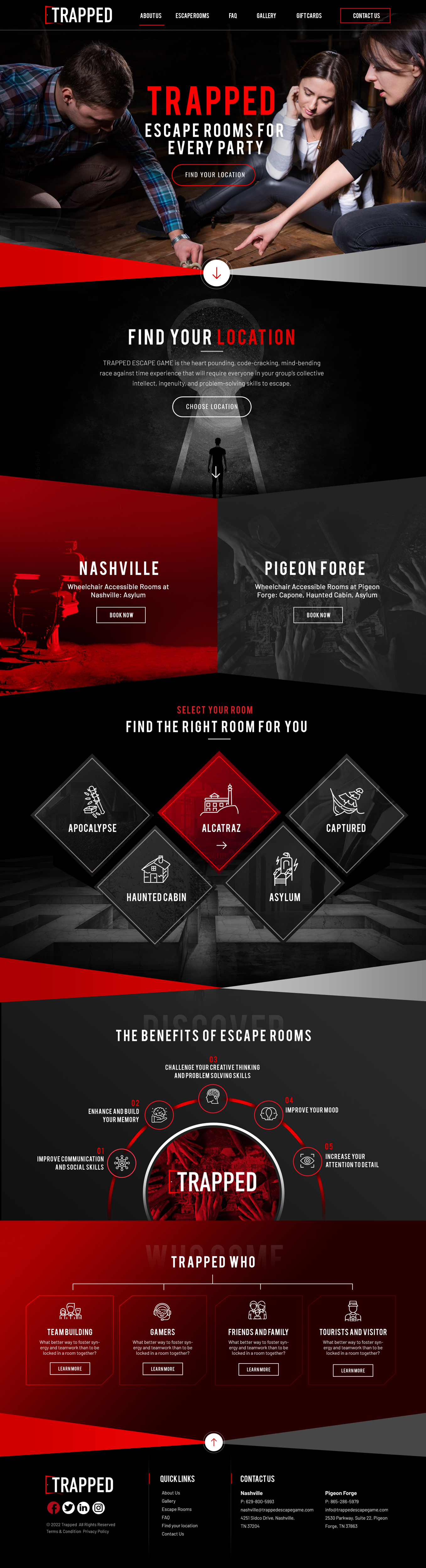 Web Design by Blue Sparrow for Trapped Escape Game | Design #28964521