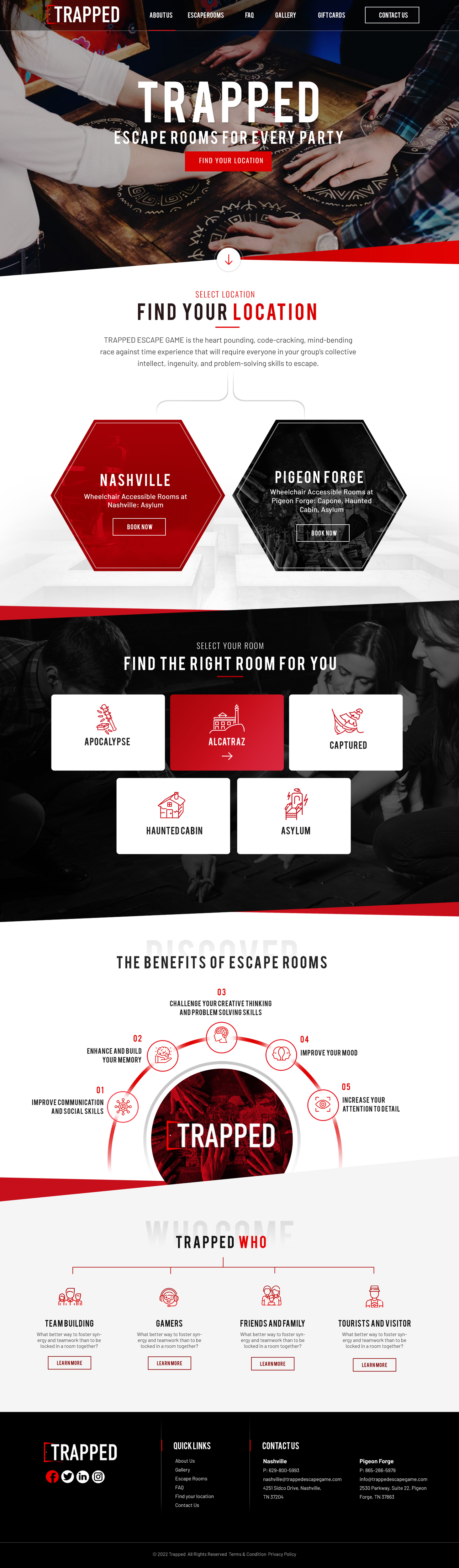 Web Design by Blue Sparrow for Trapped Escape Game | Design #28966320