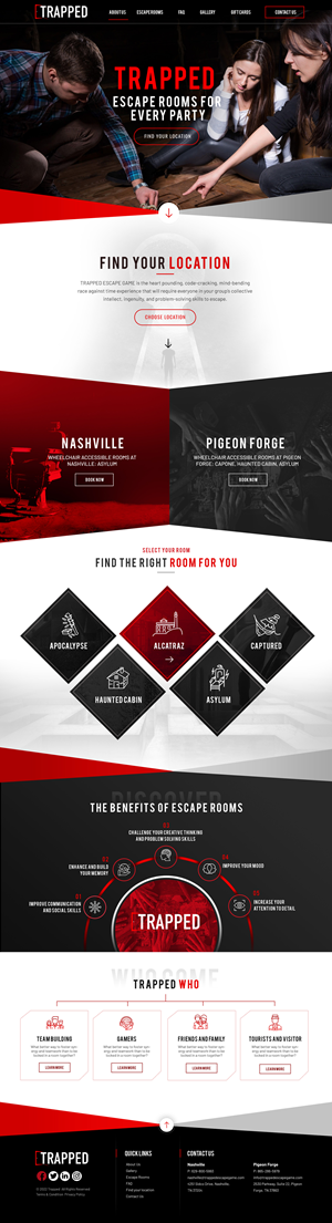 Web Design by Blue Sparrow for Trapped Escape Game | Design: #28967797