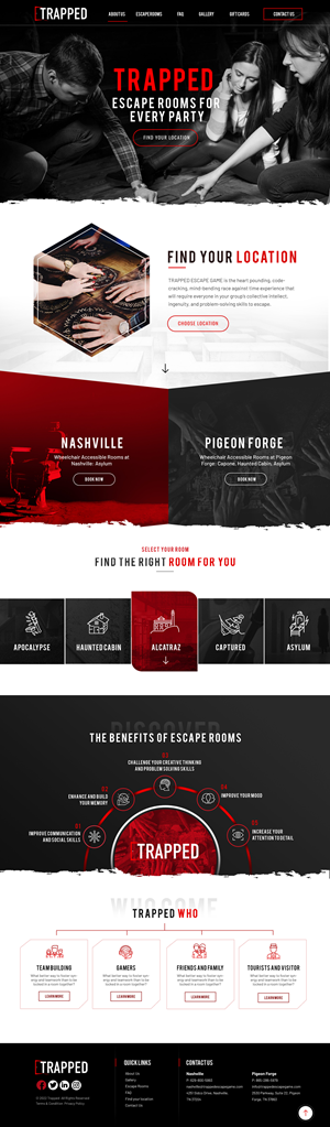 Diseño Web por Blue Sparrow para Trapped Escape Game | Diseño: #28967872