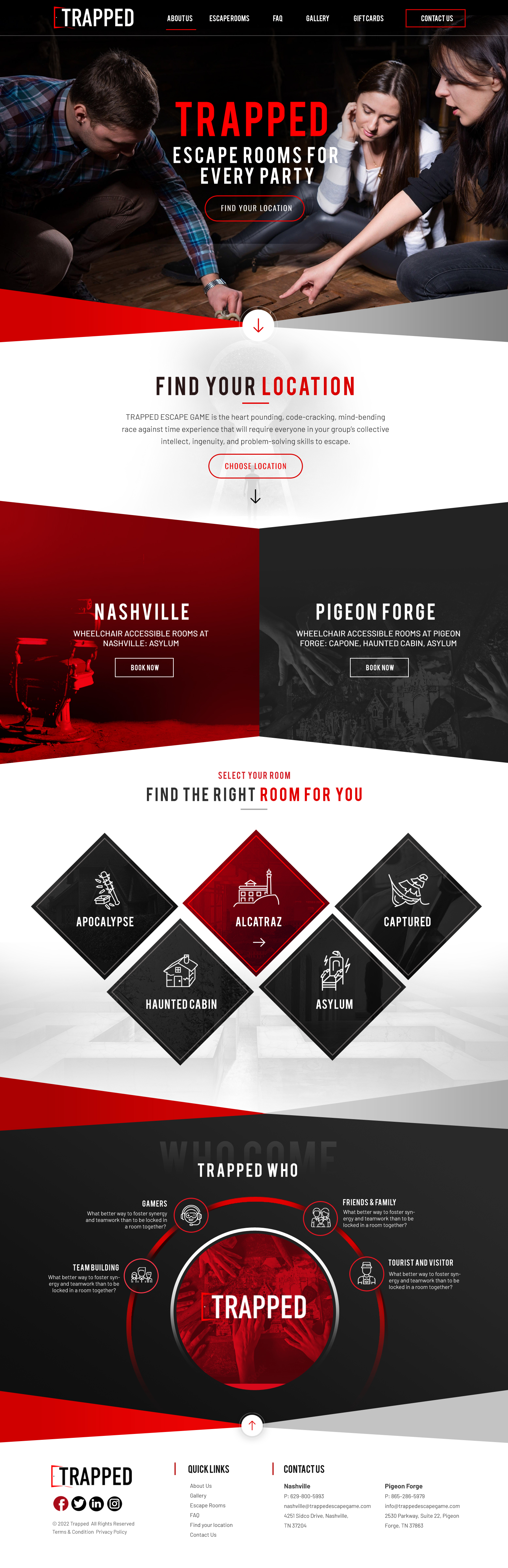 Web Design by Blue Sparrow for Trapped Escape Game | Design #28972184