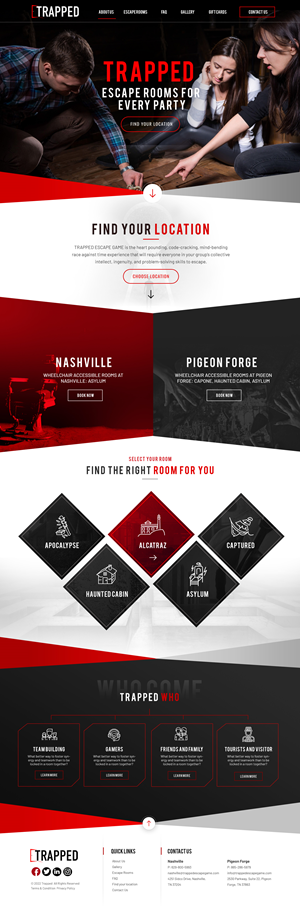 Web Design by Blue Sparrow for Trapped Escape Game | Design: #28972185