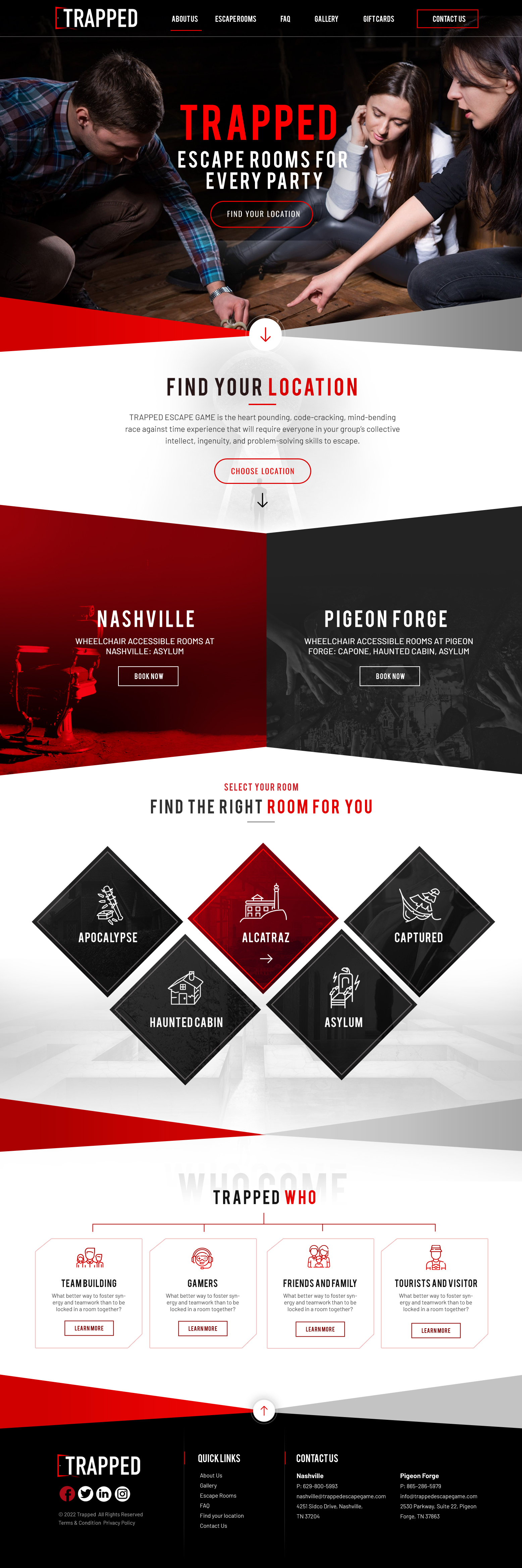 Diseño Web por Blue Sparrow para Trapped Escape Game | Diseño #28972186