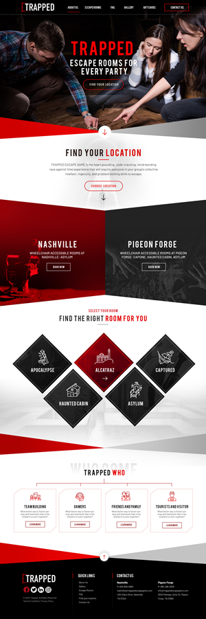 Diseño Web por Blue Sparrow para Trapped Escape Game | Diseño: #28972186