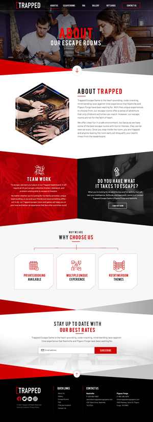Web Design by Blue Sparrow for Trapped Escape Game | Design: #28972797