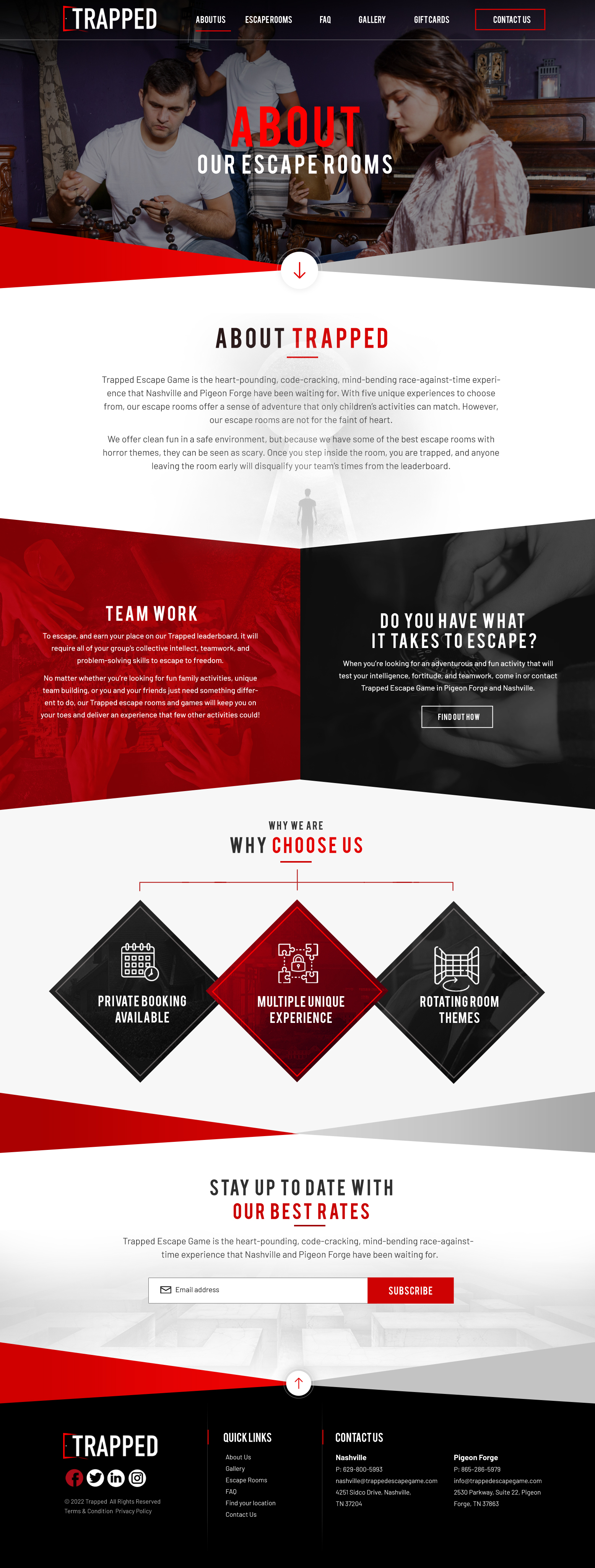 Web-Design von Blue Sparrow für Trapped Escape Game | Design #28972798